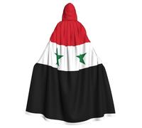 WZYCWB Flag of the Syrian Arab Republic Patterned hooded cape, robe Cosplay costume for men and women, Halloween adult role play costume