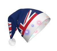 WZYCWB Flag of the Turks and Caicos Islands Adult New Year Christmas hat, with LED lights, unisex plush Christmas hat, New Year Christmas party gift
