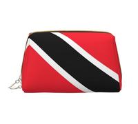 WZYCWB Flag of Trinidad and Tobago Leather cosmetic bag with pockets, portable travel cosmetic bag, large capacity cosmetic storage bag,