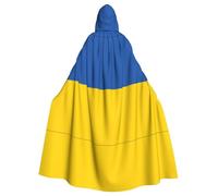 WZYCWB Flag of Ukraine Halloween hooded cape, a stylish adult cape perfect for carnivals, themed parties, and masquerades.