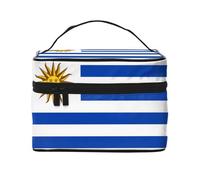 WZYCWB Flag of Uruguay Large cosmetic bag for women, portable large capacity cosmetic bag, travel cosmetic bag storage bag for girls, Black, One Size, Black, One Size