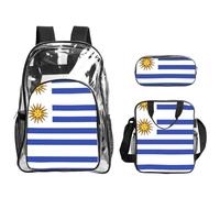 WZYCWB Flag of Uruguay Printed backpack set | Lunch bag and pencil case | Perfect for work, business trips, and vacations.