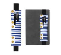 WZYCWB Flag of Uruguay Printed Large-Capacity PVC Pen Holder + Creative Diary Pen Bag Set with Elastic Band Anti-Slip Design
