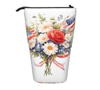 WZYCWB Flags and Flowers Retractable Storage Container for Pen Holders, Makeup Brush Holders, or Coin Drawstring Bags.