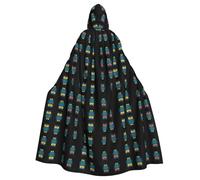 WZYCWB Fleece lined Owl Printed hooded cape suitable for masquerade, Halloween party cosplay props