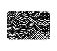 WZYCWB Floor-Absorbing Doormat, Size 16Ã-24 inches, Effectively Protects The Living Room, Bathroom and Front Door from Cleaning Black and White Lines Pattern