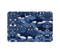 WZYCWB Floor-Absorbing Doormat, Size 16Ã-24 inches, Effectively Protects The Living Room, Bathroom and Front Door from Cleaning Blue Killer Whale Pattern