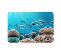 WZYCWB Floor-Absorbing Doormat, Size 16Ã-24 inches, Effectively Protects The Living Room, Bathroom and Front Door from Cleaning Deep Sea Whales Pattern