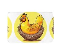 WZYCWB Floor-Absorbing Doormat, Size 16Ã-24 inches, Effectively Protects The Living Room, Bathroom and Front Door from Cleaning Bird's Nest Golden Chicken Pattern