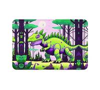 WZYCWB Floor-Absorbing Doormat, Size 16Ã-24 inches, Effectively Protects The Living Room, Bathroom and Front Door from Cleaning Green Dinosaur Pattern