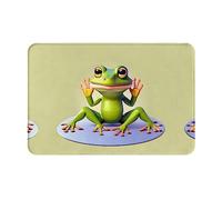 WZYCWB Floor-Absorbing Doormat, Size 16Ã-24 inches, Effectively Protects The Living Room, Bathroom and Front Door from Cleaning The Funny Frog Doing Yoga Pattern
