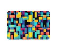 WZYCWB Floor-Absorbing Doormat, Size 16Ã-24 inches, Effectively Protects The Living Room, Bathroom and Front Door from Cleaning Square Geometry Diagram Pattern