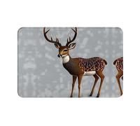 WZYCWB Floor-Absorbing Doormat, Size 16Ã-24 inches, Effectively Protects The Living Room, Bathroom and Front Door from Cleaning Grey Plum Deer Pattern