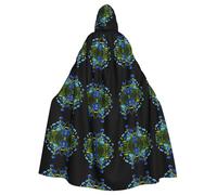 WZYCWB Flourishing cornflower flowers Halloween hooded cape suitable for party carnival role-playing costumes