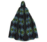 WZYCWB Flourishing cornflower flowers Printed hooded cape suitable for masquerade, Halloween party cosplay props
