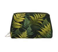 WZYCWB Flourishing Ferns Patterned Leather Cosmetic Bag - Perfect for Carry-On or Home Organization