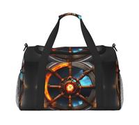 WZYCWB Flower and Tree Printed fitness travel bag. Perfect for yoga training, short trips, and swimming gear., Yin Yang Shield, One Size