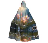 WZYCWB flowering lotus Adult Hooded Cape - Perfect for Halloween parties, cosplay, stage performances, and themed gatherings.