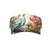 WZYCWB Flowers and Birds Printed Hollow Sun Hat - Breathable, Quick-Drying Golf Baseball Cap for Outdoor Sports Black