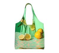 WZYCWB Flowers and Lemonade Printed single-shoulder canvas bag, fashionable daily canvas bag, suitable for daily travel and shopping