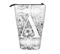 WZYCWB Flowers and Letters Printed Retractable Pen Holder for Dorm or Office use.