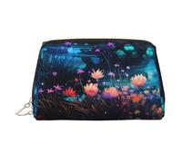 WZYCWB Flowers at The River Patterned Leather Cosmetic Bag - Perfect for Carry-On or Home Organization