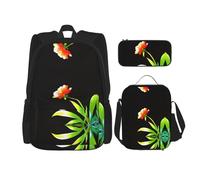 WZYCWB Flowers facing the sun Campus life backpack set (3 pieces) - school bag + pencil case + lunch bag, meet all the daily needs of students!