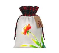 WZYCWB Flowers facing the sun Christmas Gift Bags for Christmas Party Supplies Decorations, 8.3 * 11.8 Inch Colorblock Burlap Drawstring Gift Bags,