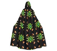 WZYCWB Flowers facing the sun Printed hooded cape suitable for masquerade, Halloween party cosplay props