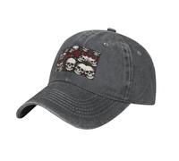 WZYCWB Flowers Love Skull Deep Heather Print Denim Baseball Cap, Adjustable, Suitable for Travel and Everyday Casual wear.