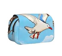 WZYCWB Flying Seagulls Patterned Portable Pencil Case ideal for organizing pens in the office or storing makeup brushes