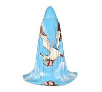 WZYCWB Flying Seagulls Print S Hooded Cape | Cosplay Costume, Halloween Anime Party Prop