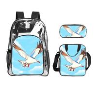 WZYCWB Flying Seagulls Printed backpack set | Lunch bag and pencil case | Perfect for work, business trips, and vacations.