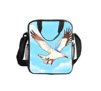 WZYCWB Flying Seagulls Transparent Shoulder Bag Lunch Handbag with Zipper and Shoulder Strap for Women Men Work Shopping