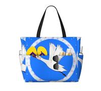 WZYCWB flying white goose Beach bag large travel bag gym swimming pool zipper storage bag
