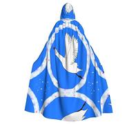 WZYCWB flying white goose Patterned hooded cape, robe Cosplay costume for men and women, Halloween adult role play costume