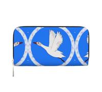 WZYCWB flying white goose Printed zippered wallet perfect for travel, business, and everyday wear. Holds cell phones and cash.