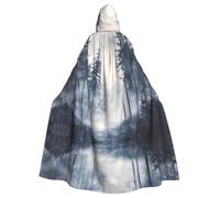 WZYCWB Forest in the fogPatterned Hooded Cape Adult Robe Suitable for Family Gatherings Stage Performances Cosplay and Halloween Parties
