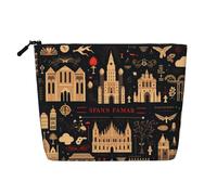 WZYCWB fortress Patterned cosmetic bag, travel cosmetic bag, multifunctional storage bag, storage for daily necessities