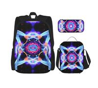 WZYCWB Four Dimensional Space School Bag + Pencil case + Lunch Bag Combination Backpack Suitable for Everyday Commuting