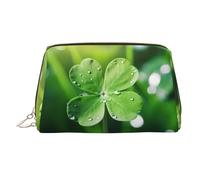 WZYCWB Four-Leaf Clover Printed Leather Cosmetic Bag - Stylish and Portable Cosmetic Storage Bag