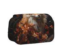 WZYCWB Fox and Flowers Patterned Portable Pencil Case ideal for organizing pens in the office or storing makeup brushes