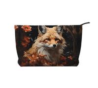 WZYCWB Fox and Flowers Printed Cosmetic Storage Bag, Perfect for Business Trips and Travel.