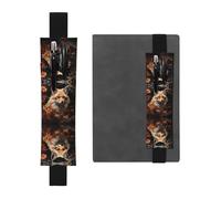 WZYCWB Fox and Flowers Printed Large-Capacity PVC Pen Holder + Creative Diary Pen Bag Set with Elastic Band Anti-Slip Design