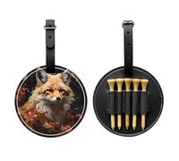 WZYCWB Fox and Flowers Special Printed Golf tee Storage Bag - Portable Hanging Buckle Design