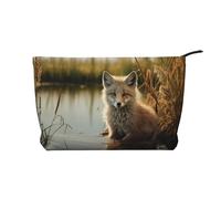 WZYCWB Fox in The Water Printed Travel Cosmetic Bag, Perfect for Business Trips and Vacations.