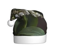 WZYCWB fragrance of lily of the valley Prints Santa Hats - Ideal for Christmas Eve, New Year's Eve, and Holiday Parties - Festive Decorations