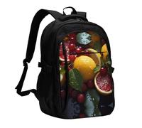 WZYCWB Fresh Grapefruit Lemon Printed laptop backpack, business men's commuter backpack, computer bag with USB port charging