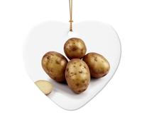 WZYCWB Fresh potatoes patterned Heart Shape ceramic pendant, perfect for decorating your home Christmas tree for winter parties