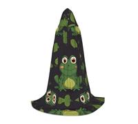 WZYCWB frog background S Patterned Hooded Cape Cosplay Costume - Holiday Party Costume Props